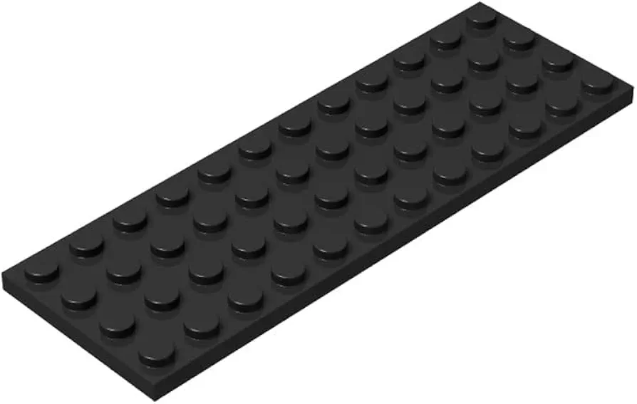 Classic Black Plates Bulk, Black Plate 4x12, Building Plates Flat 10 Piece, Compatible with Lego Parts and Pieces: 4x12 Black Plates(Color: Black)