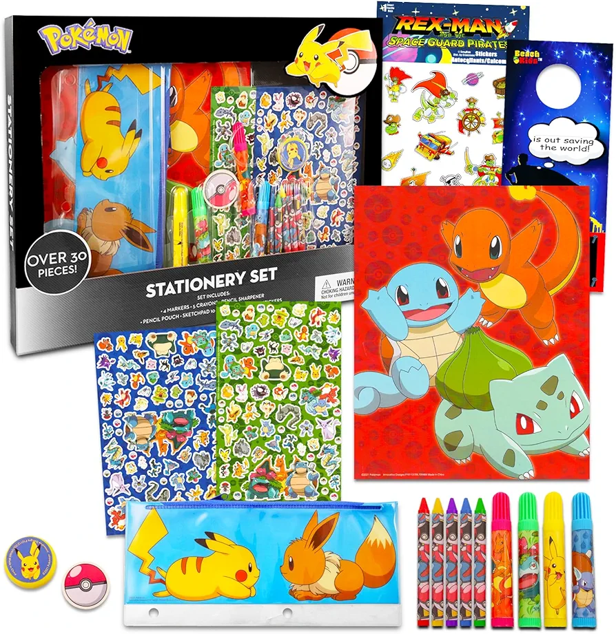 - Nintendo - Pokemon Art Set - Pokemon Drawing Bundle with Pokemon Coloring Utensils, Pokemon Stickers, and More | Pokemon Coloring Activities for Boys and Girls