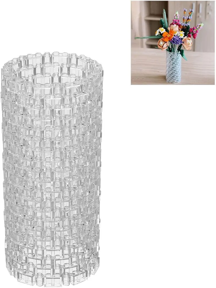 Flower Vase Building Blocks Compatible with Flower Bouquet Kit - Transparent Vase Botanical Display MOC Kit (400Pcs) - Only Vase - CT101