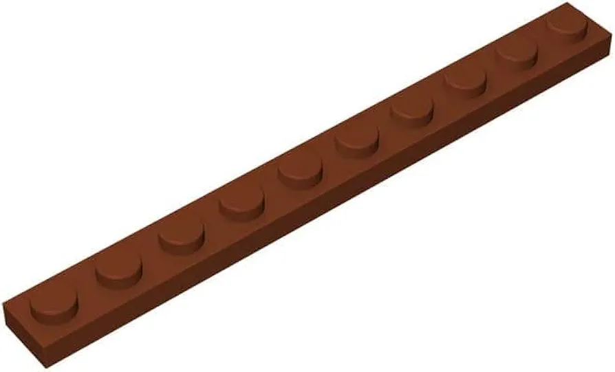 Classic Brown Plates Bulk, Brown Plate 1x10, Building Plates Flat 100 Piece, Compatible with Lego Parts and Pieces: 1x10 Brown Plates(Color: Brown)