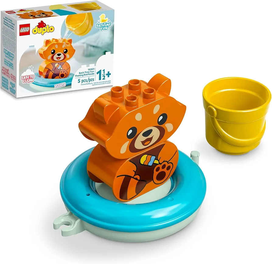 LEGO DUPLO Bath Time Fun: Floating Red Panda 10964 Bath Toy for Babies and Toddlers Ages 1.5 Plus Years Old, Baby Bathtub Water Toys, Easy to Clean