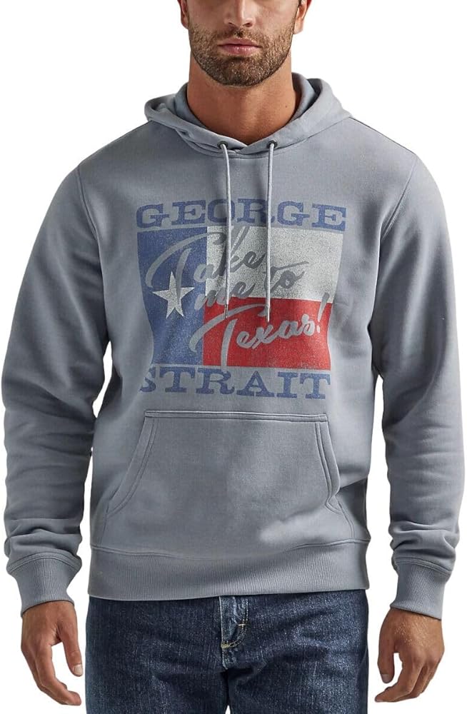 Wrangler Mens George Strait Grey Pullover Hoodie