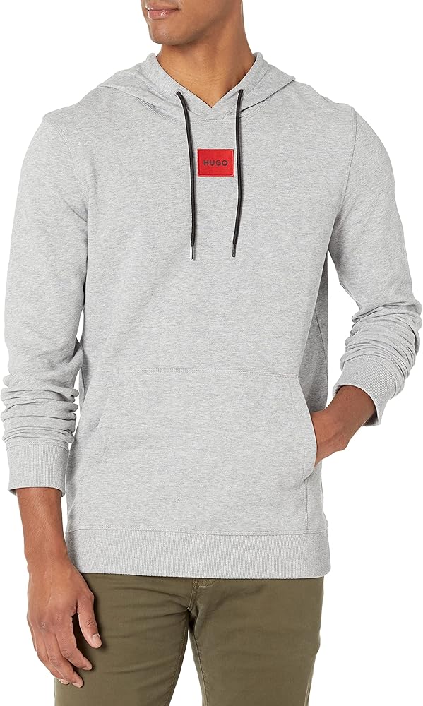 HUGO Regular Fit Square Logo Jersey Hooded Sweatshirt