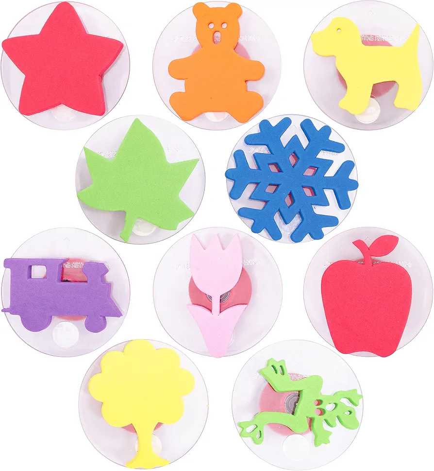 READY 2 LEARN Giant Stampers - Imaginative Play - Set 2 - Set of 10 - Easy to Hold Foam Stamps for Kids - Arts and Crafts Stamps for Displays, Posters, Signs and DIY Projects