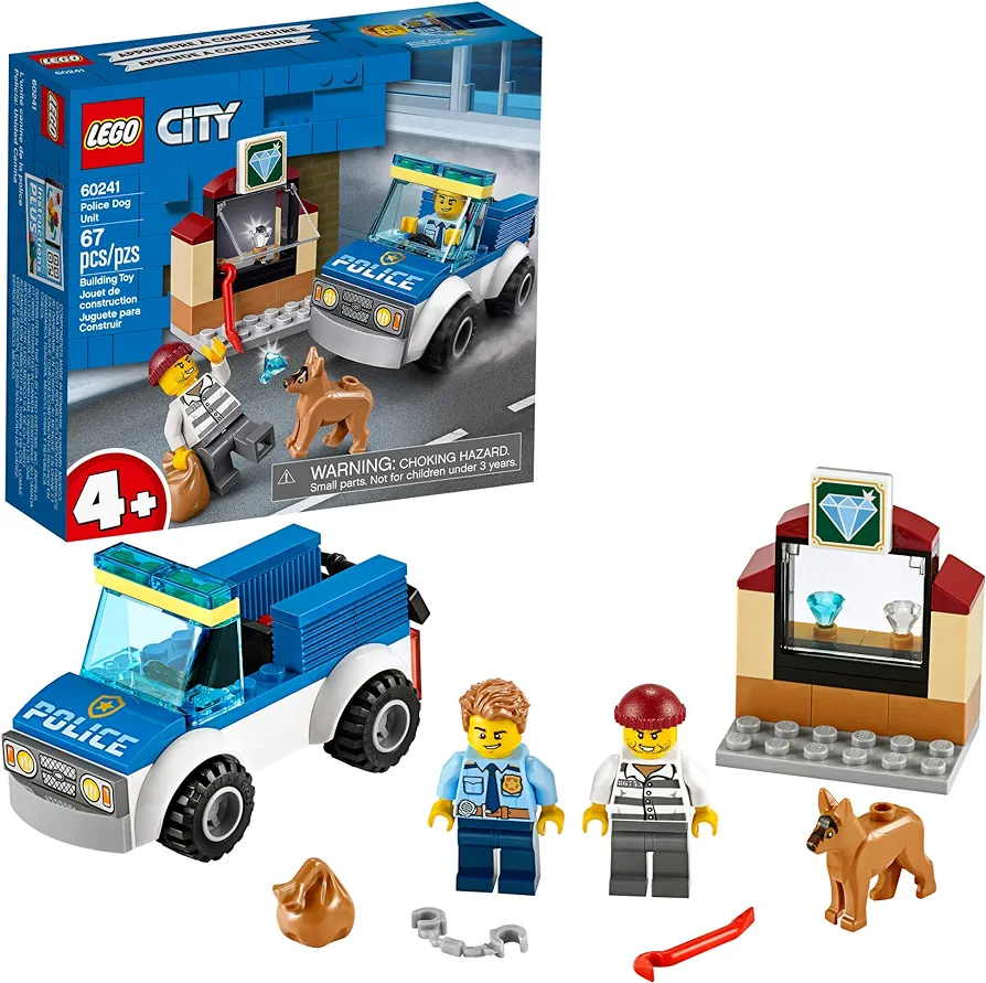 LEGO City Police Dog Unit 60241 Police Toy, Cool Building Set for Kids (67 Pieces)