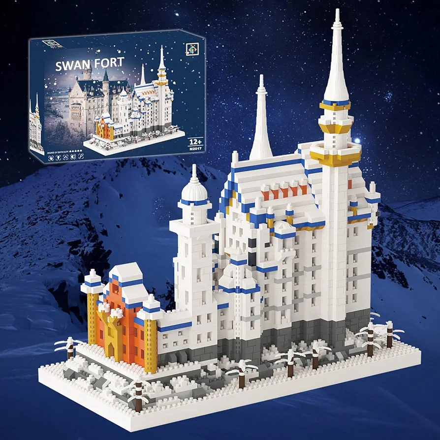 Architecture Building Sets for Adult, Germany Swan Stone Castle World Famous Model, 2800 PCS Micro Building Blocks Set, Meaningful Creative Collection Gift for Adults and 8-14+ Kids