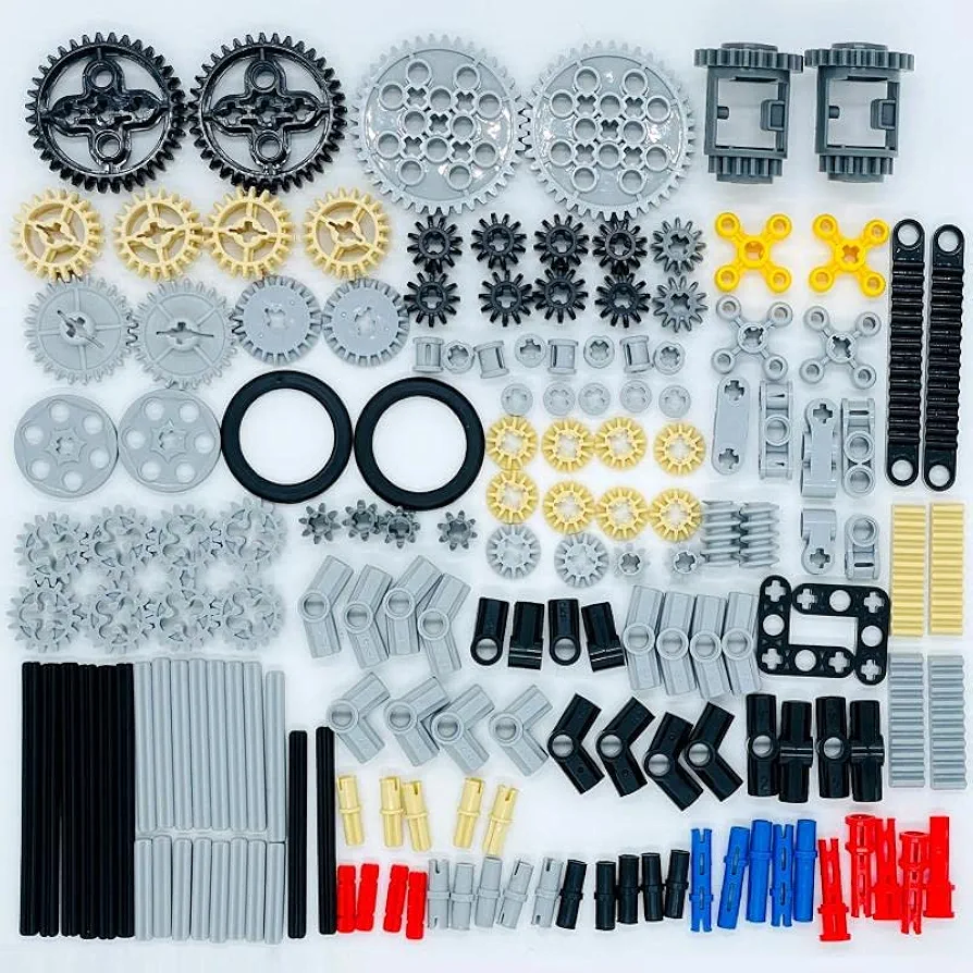 162 Pcs Building Blocks Parts Gear and Axle Set Connectors Axle Liftarm Pins Accessories Brick Sets Toys Tight Fit with Major Brands…