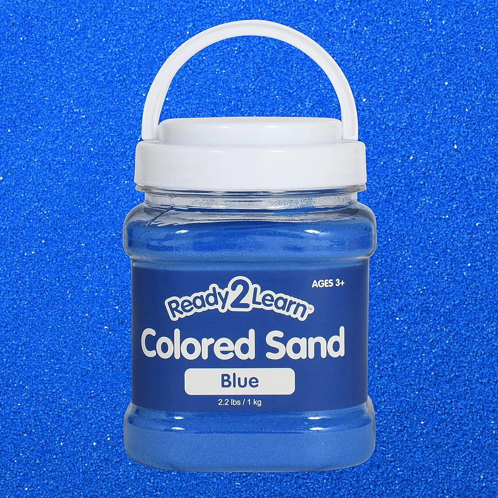 READY 2 LEARN Colored Sand - Blue - 2.2 lbs - Play Sand for Kids - Perfect for Wedding Unity Ceremonies, Crafts, Sensory Bins and Vase Filler