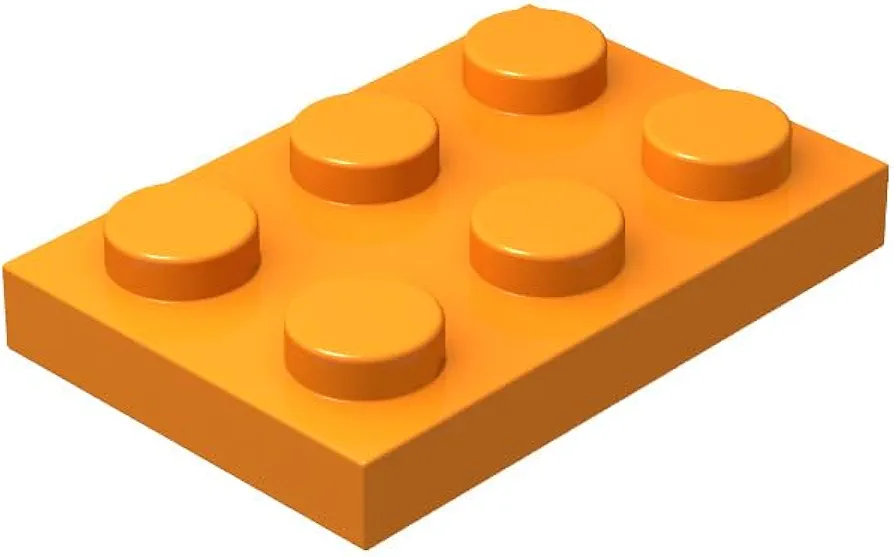 Classic Orange Plates Bulk, Orange Plate 2x3, Building Plates Flat 100 Pcs, Compatible with Lego Parts and Pieces: 2x3 Orange Plates(Color: Orange)