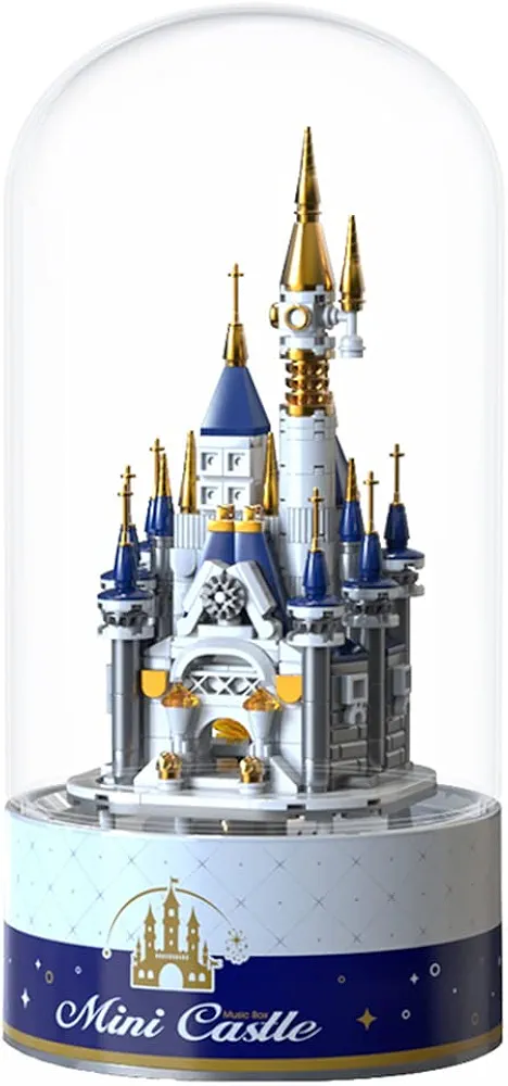 Toy Building Blocks Set with Music Box Snow Castle Toy Block as Chrismax Birthday Gift for Boys Girls 371 Pcs