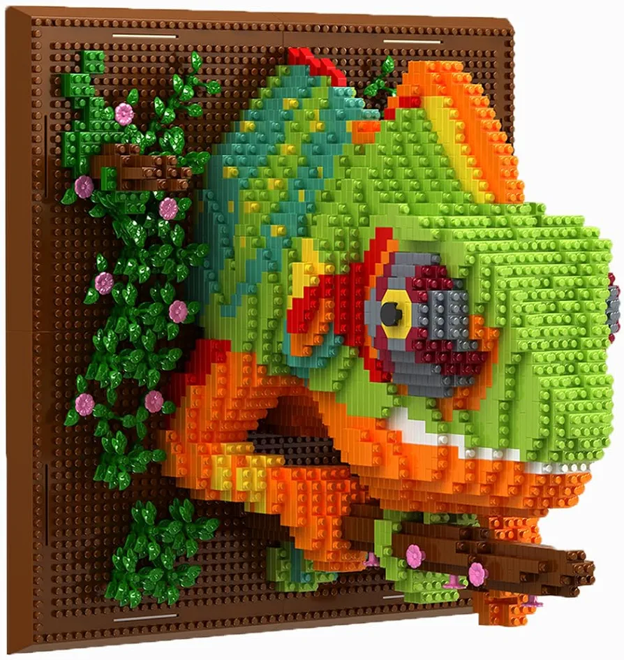 BDYDT Wall Art Chameleon Building Blocks Set; A Wall Decor Set for Adults Who Love Creative Hobbies(2688 Pieces) Toys Gifts for Kid and Adult