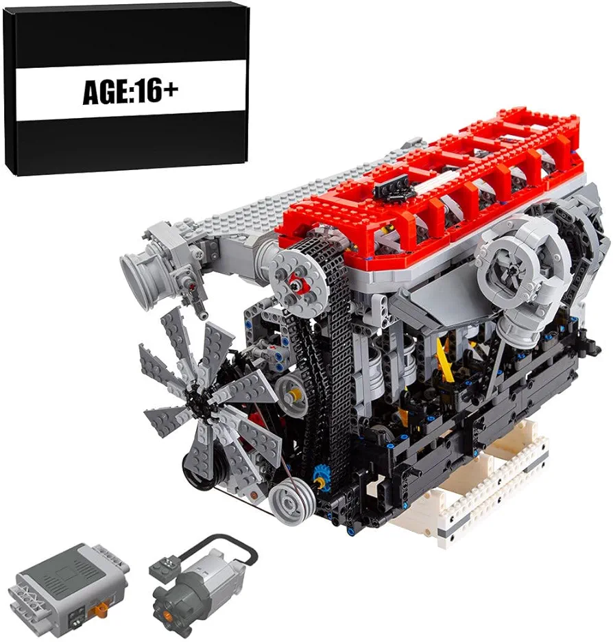 Newcomer Engine Model Building Set That Work, Mocsage SOHC 3.0L Turbocharged Inline Six-cylinder Four-stroke MOC Engine Model Building Blocks Set Toy (1985PCS)