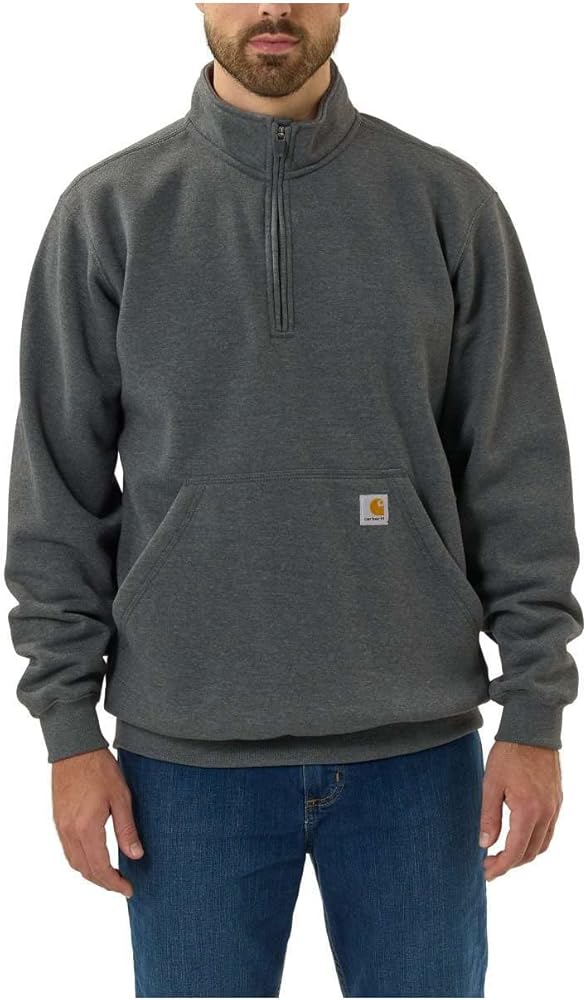 Carhartt Men's Loose Fit Midweight Quarter-Zip Mock-Neck Sweatshirt