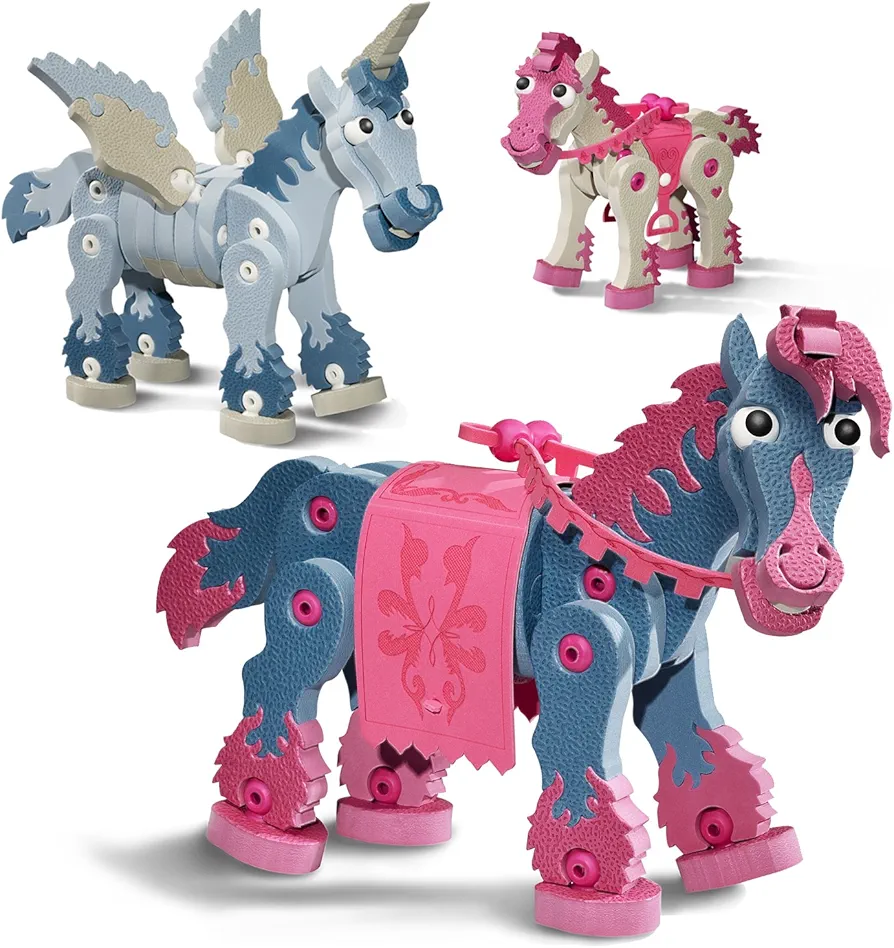 BLOCO TOYS Horses & Unicorns | STEM Toy | DIY Building Construction Set (418 Pieces) | Ages 6+