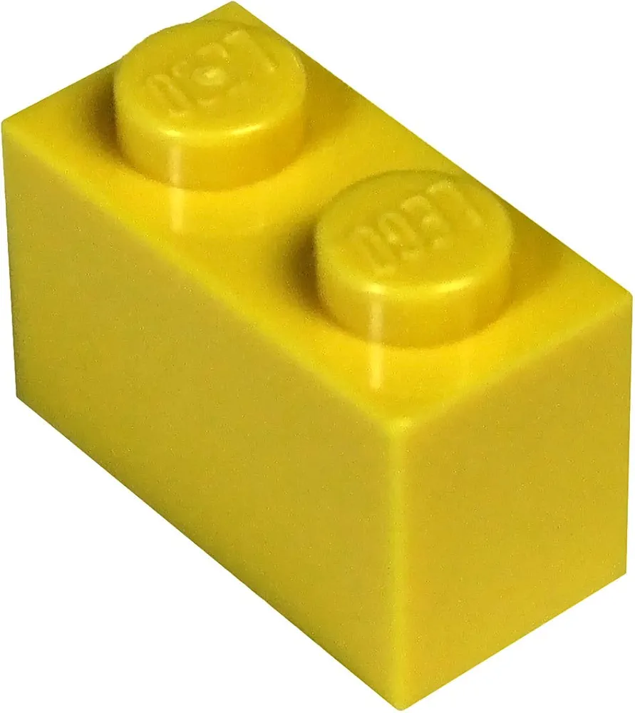 LEGO Parts and Pieces: Yellow (Bright Yellow) 1x2 Brick x50