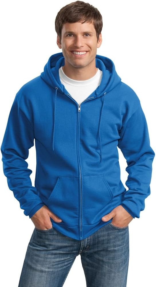 Port & Company Men's Big and Tall Full-Zip Hooded Sweatshirt Royal