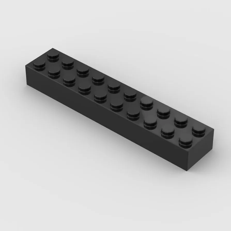 Classic Black Brick Bulk, Brick 2x10, Building Brick 20 Piece, Compatible with Lego Parts and Brick Pieces: 2x10 Black Brick(Color: Black)