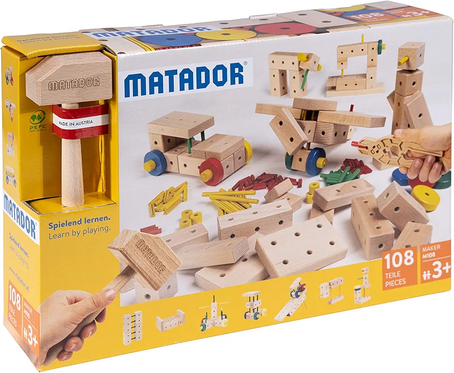 Matador M108 Construction kit, Wood Colour, Multi-Coloured