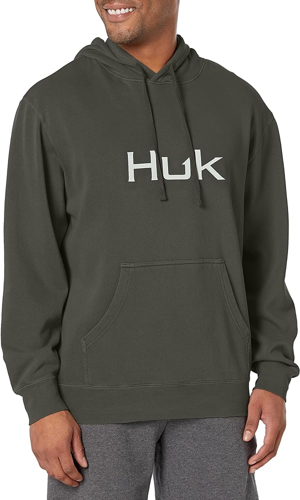 HUK MEN Huk'd Up Logo Fishing, Fleece Hoodie with Stretch