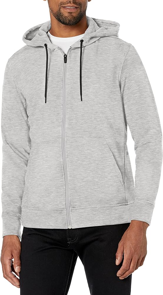 Jockey mens Cozy Fleece Zip Up Hoodie Hooded Sweatshirt, Light Grey Heather, Medium US