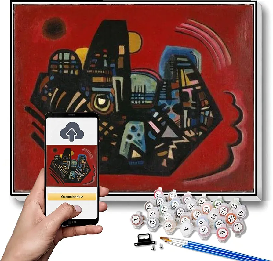 DIY Painting Kits for Adults Black Red Painting by Wassily Kandinsky Arts Craft for Home Wall Decor