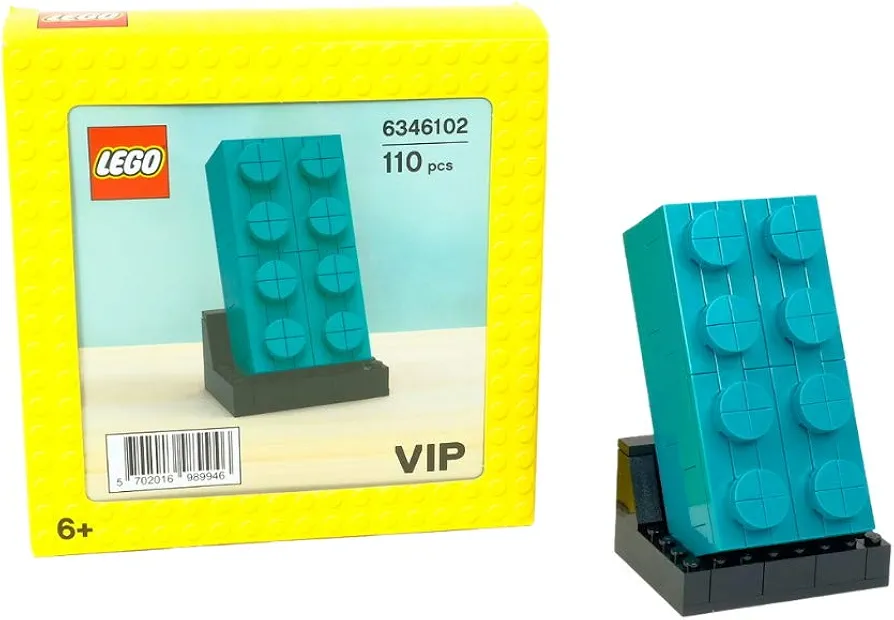 Lego VIP: 2×4 Teal Buildable Brick - 110 Piece Building Set - Lego, 6346101, Ages 6+