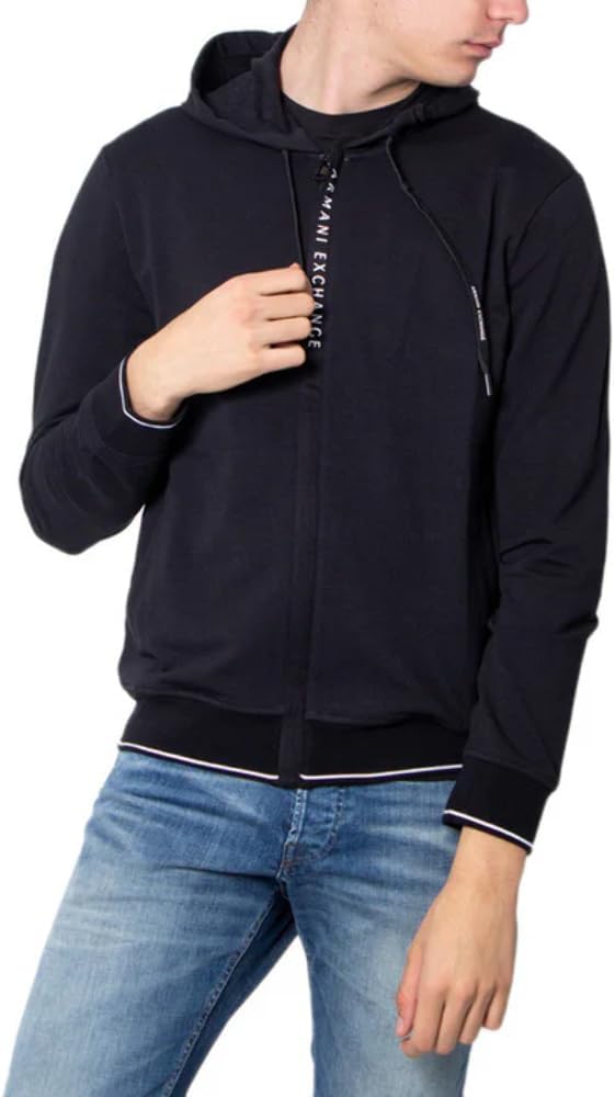 A｜X ARMANI EXCHANGE Men's Logo Zipper Full Zip Hooded Sweatshirt