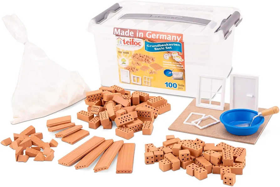 Teifoc Basic Brick Construction Set, 100+ Building Blocks, Erector Set and STEM Building Toy