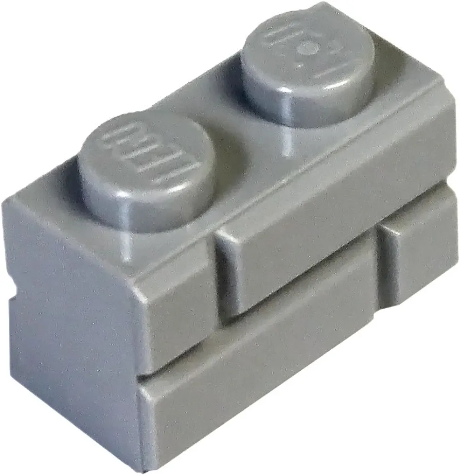 LEGO Parts and Pieces: Light Gray (Medium Stone Grey) 1x2 Masonry Profile Brick x200