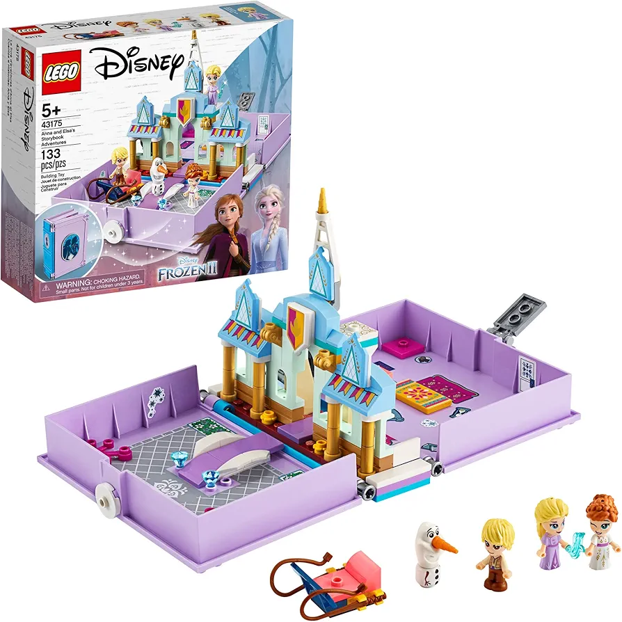 LEGO Disney Anna and Elsa’s Storybook Adventures 43175 Creative Building Kit for fans of Disney’s Frozen 2 (133 Pieces)