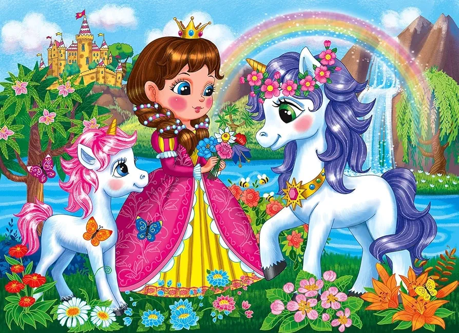 Princess Diamond Painting Kits,Diamond Art Kit for Kids Ages 4-8 Year,5D Paint with Diamond Full Drill for Children Learning Educational and Interrction,Wall Decor (Princess 12x16 inch)