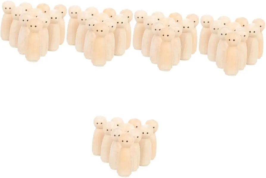 EXCEART 50 Pcs DIY Doll Decorations for Home Kids Craft Supplies Painting Puppets Kid Toy Nesting Doll Kidcraft Playset Kids Art Crafts Supplies Peg Wooden Child Natural Decorative Hanging