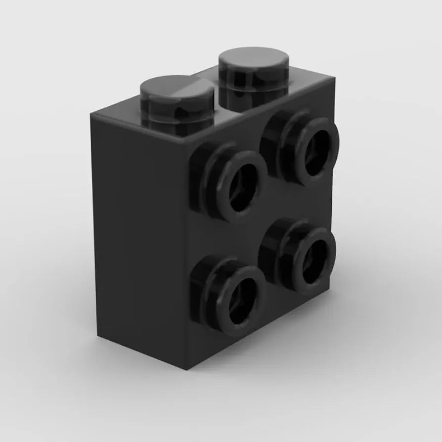 Classic Black Brick Bulk, Brick, 1x2x1 2/3 with Four Studs on One Side 50 Piece, Compatible with Lego Parts and Brick Pieces: 1x2x1 2/3 Black Brick(Color: Black)