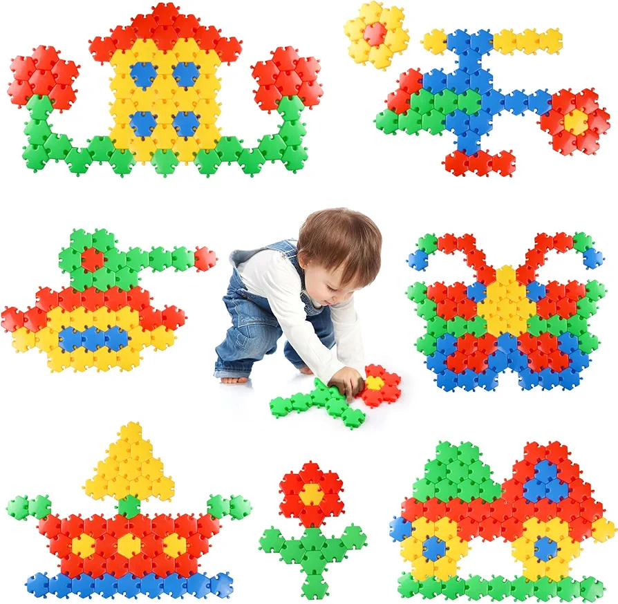 ZOZOPLAY Building Toy Building Blocks Interlocking Creative Connecting Kit, Connecting Blocks for Kids, Play and Learn Fine Motor Skills Toys, Educational STEM Toy Ages 3+, 48PCS