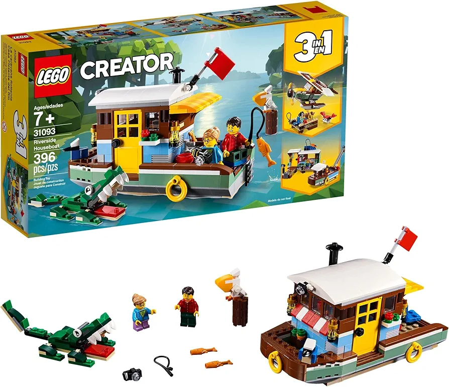 LEGO Creator 3in1 Riverside Houseboat 31093 Building Kit (396 Pieces)