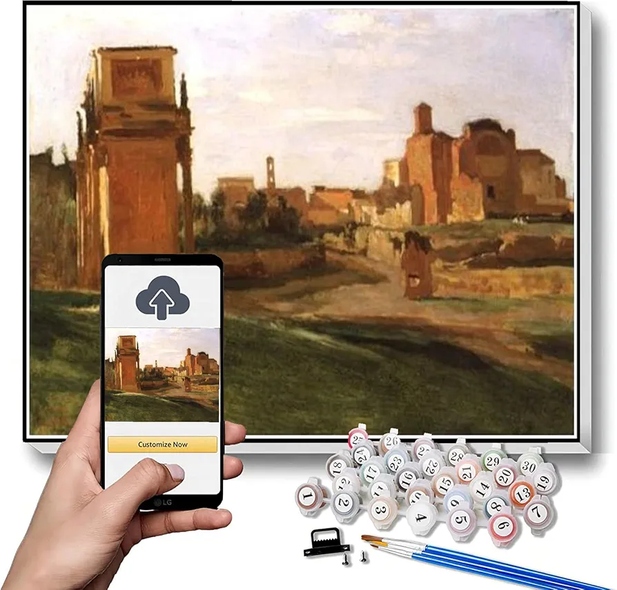 Paint by Numbers Kits for Adults and Kids The Arch of Constantine and The Forum Rome Painting by Camille Corot Arts Craft for Home Wall Decor