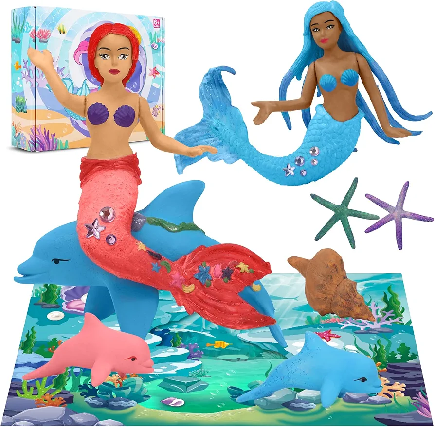 KAIDIFI Mermaid Arts and Crafts Painting Kit Toys for Girls, DIY Water Color Paint Gift for Kids, Creative Art Activity Toys for Age 5-8, 9, 10, 11 & 12 Year Old