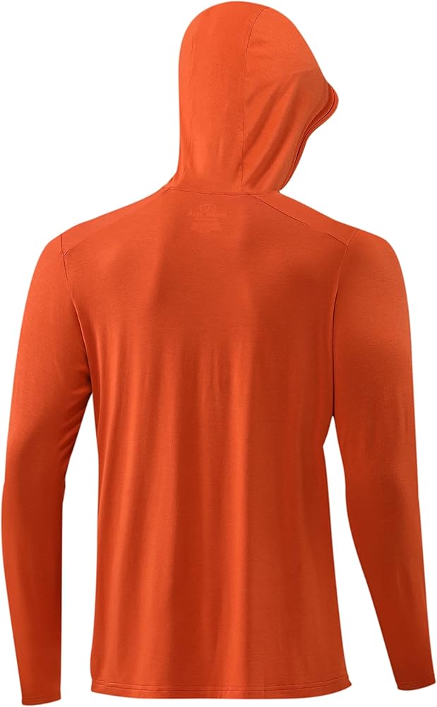 Bamboo Rayon Lightweight Hoodie Long Sleeve UV Stretchy Shirt