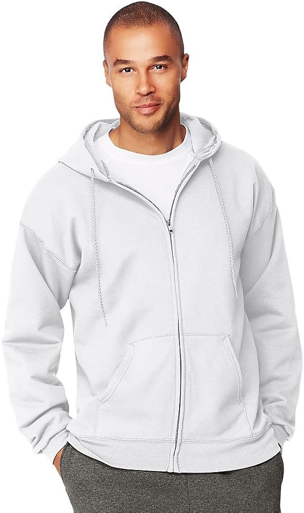 Hanes by Men's Ultimate Cotton Heavyweight Full Zip Hoodie_White_3XL