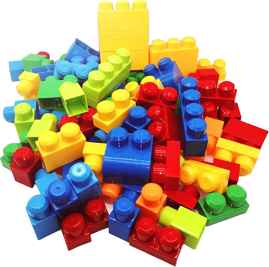 88PCS Big Building Blocks with Blue Building Bag Educational STEM Toys Gift for Kids and Toddlers