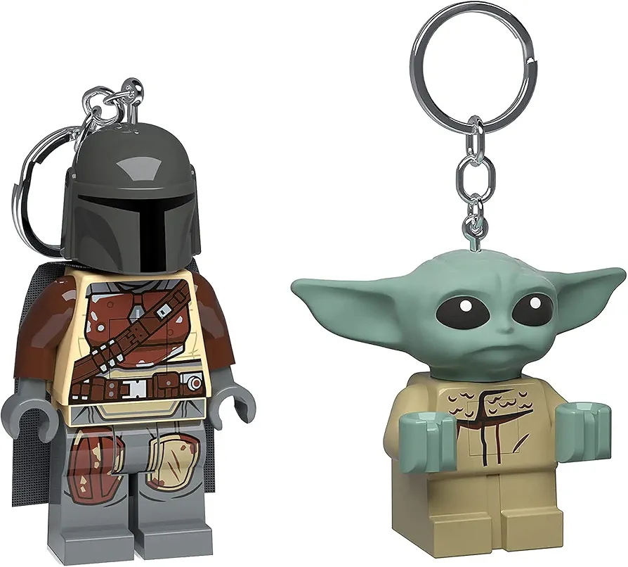 LEGO The Mandalorian and Grogu Keychain Light Bundle, Ages 6 and up, includes 1 Mandalorian and 1 Grogu Keychain Light