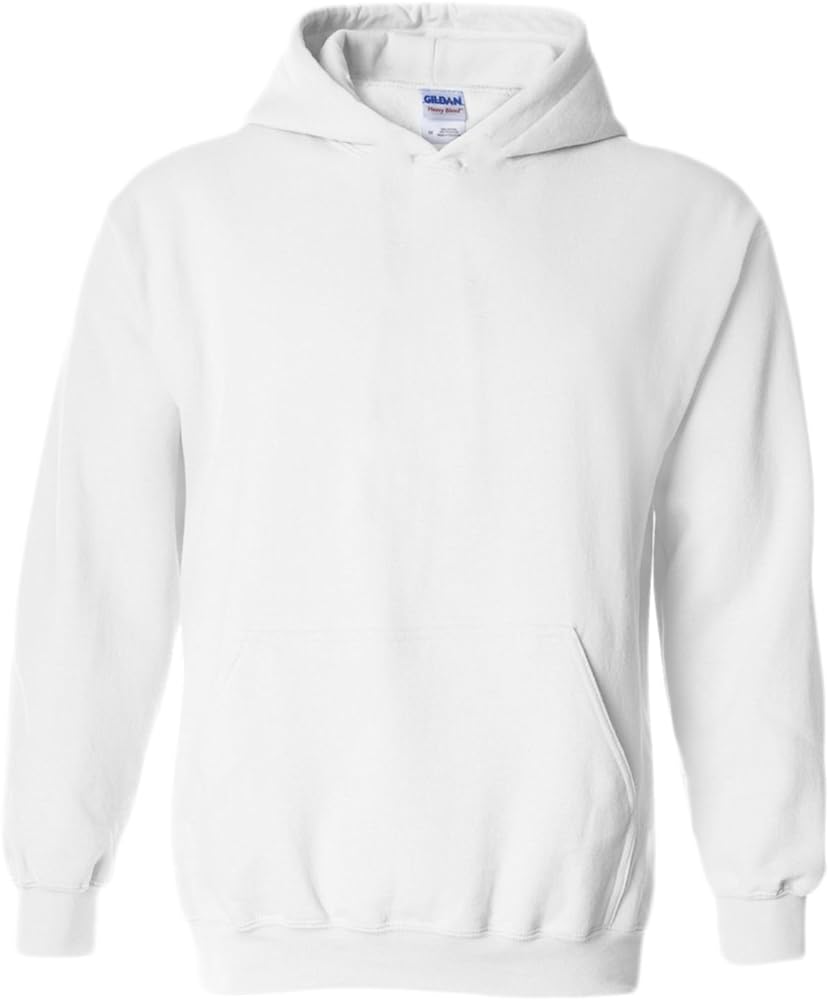 Gildan Mens Heavy Blend Hooded Sweatshirt White