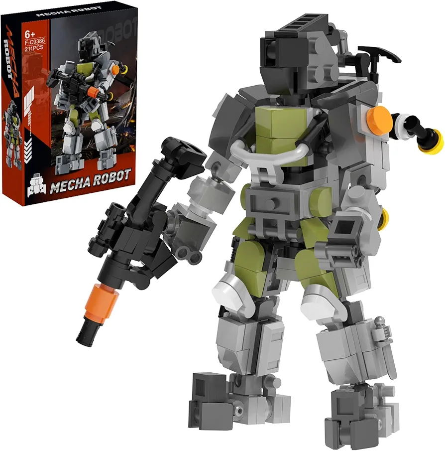 Mecha Robot Samurai Ronin Building Kit, Armed Forces Mech Robot Building Blocks Toy, Compatible for Lego, Collectible Figure, Creative Gift for Kids, Boys, Girls Age 6+ Years Old (211PCS)