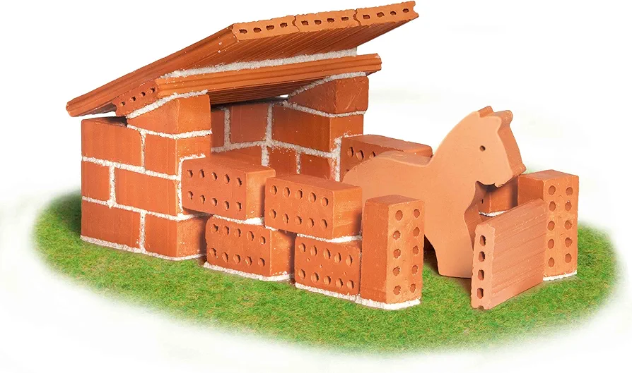 Teifoc Horse Stable Brick Construction Set, 35+ Building Blocks, Erector Set and STEM Building Toy