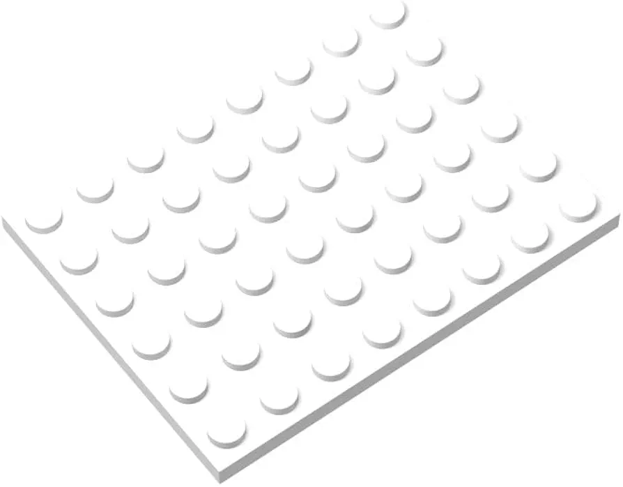 Classic White Plates Bulk, White Plate 6x8, Building Plates Flat 20 Pcs, Compatible with Lego Parts and Pieces: 6x8 White Plates(Color: White)