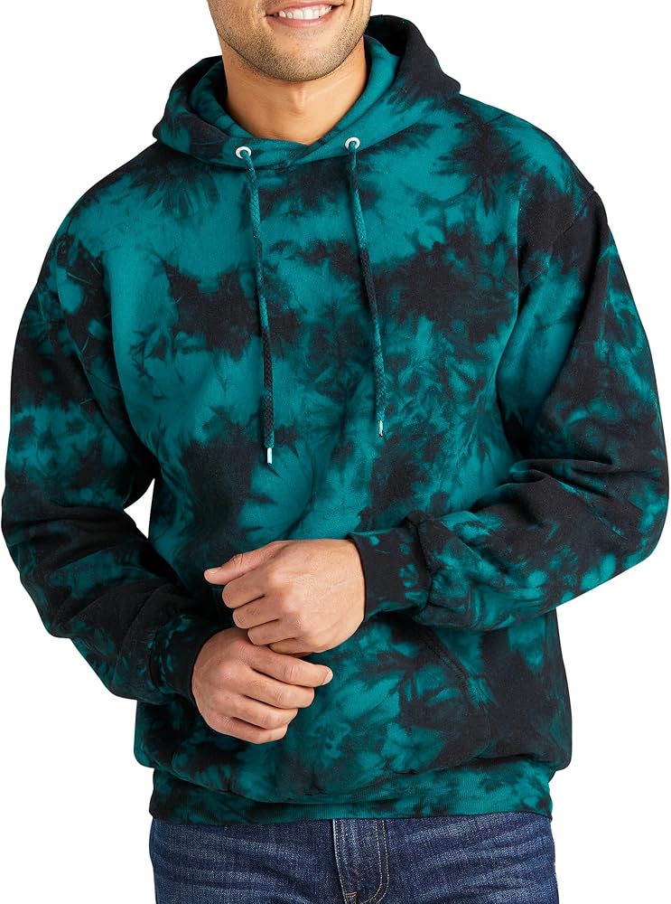 Mens Crystal Tie-Dye Pullover Hoodie Sweater