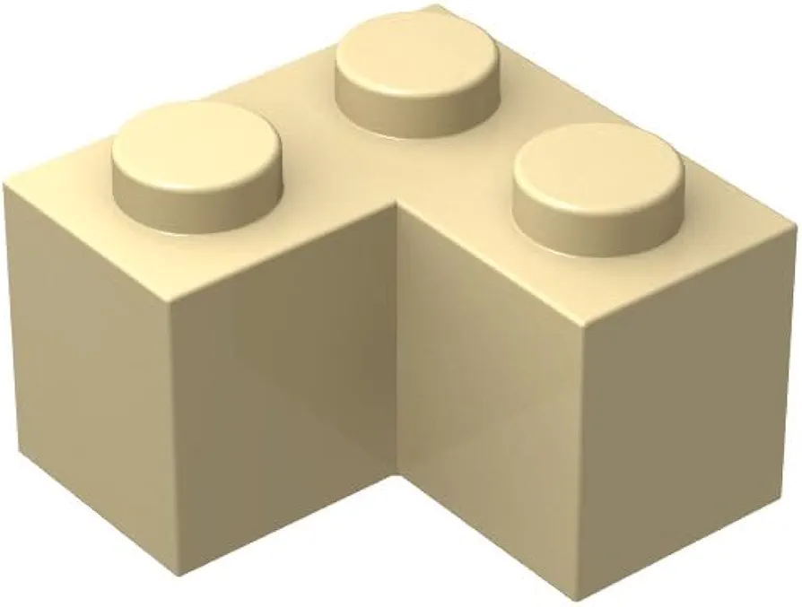 Classic Brick Block Bulk, Beige Brick 2x2 Corner, Building Brick Flat 200 Piece, Compatible with Lego Parts and Pieces(Color:Beige)