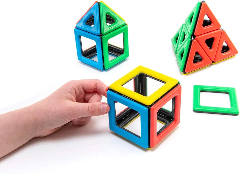 Polydron Kids Magnetic Educational Construction Set - Multicolored - Development Creative Building Kit - Geometry 3D Toy - 3+ Years - Pack of 32