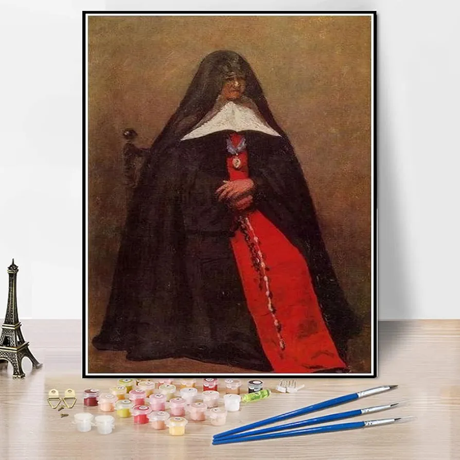 Paint by Numbers Kits for Adults and Kids The Mother Superior of The Convent of The Annonciades Painting by Camille Corot Arts Craft for Home Wall Decor