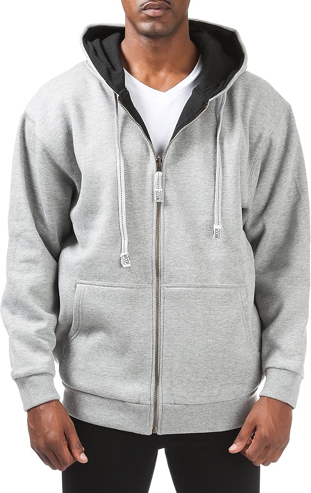 Pro Club Men's Full Zip Reversible Fleece and Thermal Hoodie